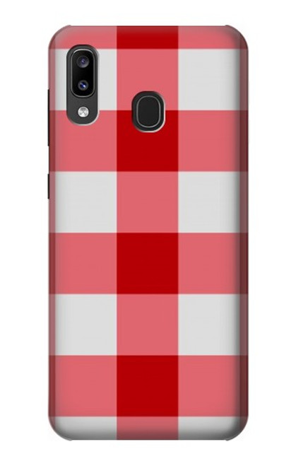 S3535 レッドギンガム Red Gingham Samsung Galaxy A20, Galaxy A30 バックケース、フリップケース・カバー