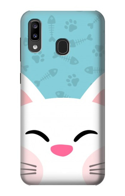 S3542 かわいい猫漫画 Cute Cat Cartoon Samsung Galaxy A20, Galaxy A30 バックケース、フリップケース・カバー