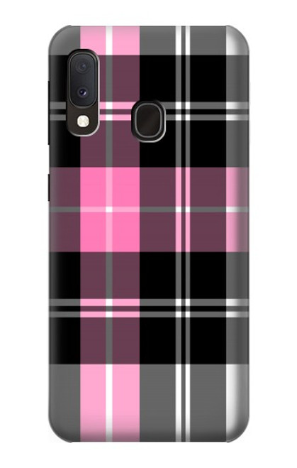 S3091 ピンクの模様のパターン Pink Plaid Pattern Samsung Galaxy A20e バックケース、フリップケース・カバー