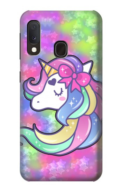 S3264 パステルユニコーン Pastel Unicorn Samsung Galaxy A20e バックケース、フリップケース・カバー