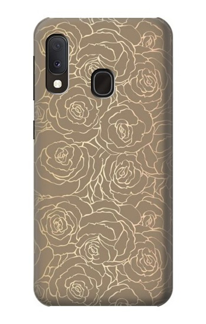 S3466 ゴールドローズ柄 Gold Rose Pattern Samsung Galaxy A20e バックケース、フリップケース・カバー