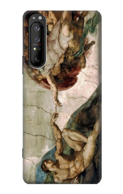 S0179 ミケランジェロ アダムの創造 Michelangelo The creation of Adam Sony Xperia 1 II バックケース、フリップケース・カバー