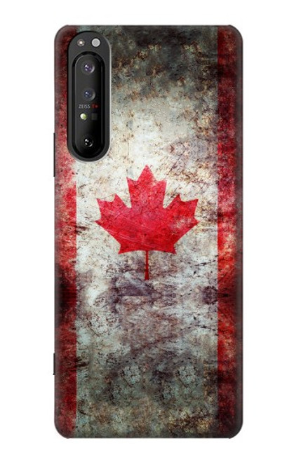 S2490 カナダメープルリーフ旗 Canada Maple Leaf Flag Texture Sony Xperia 1 II バックケース、フリップケース・カバー