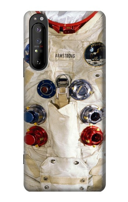 S2639 ニール・アームストロングホワイト宇宙飛行士の宇宙服 Neil Armstrong White Astronaut Space Suit Sony Xperia 1 II バックケース、フリップケース・カバー