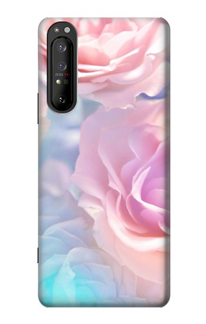 S3050 ヴィンテージパステルの花 Vintage Pastel Flowers Sony Xperia 1 II バックケース、フリップケース・カバー