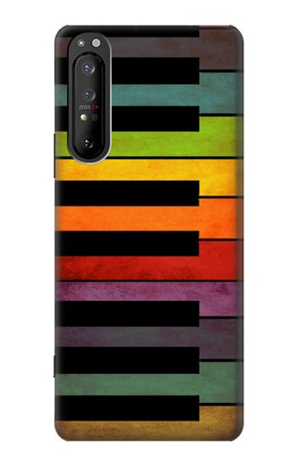 S3451 カラフルなピアノ Colorful Piano Sony Xperia 1 II バックケース、フリップケース・カバー