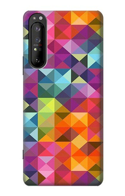 S3477 抽象的なダイヤモンドパターン Abstract Diamond Pattern Sony Xperia 1 II バックケース、フリップケース・カバー