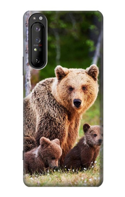 S3558 くまの家族 Bear Family Sony Xperia 1 II バックケース、フリップケース・カバー