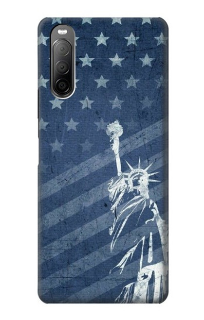 S3450 米国旗の自由の女神 US Flag Liberty Statue Sony Xperia 10 II バックケース、フリップケース・カバー