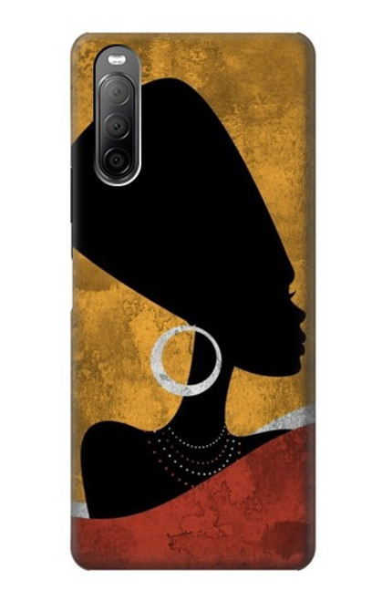 S3453 アフリカの女王ネフェルティティ African Queen Nefertiti Silhouette Sony Xperia 10 II バックケース、フリップケース・カバー