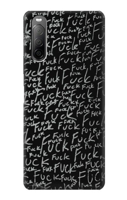 S3478 面白い言葉黒板 Funny Words Blackboard Sony Xperia 10 II バックケース、フリップケース・カバー