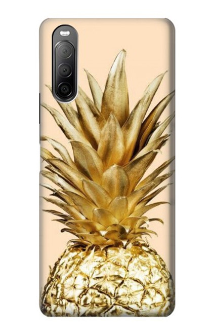 S3490 ゴールドパイナップル Gold Pineapple Sony Xperia 10 II バックケース、フリップケース・カバー