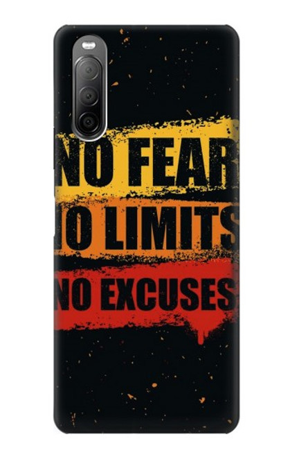 S3492 恐れのない言い訳のない No Fear Limits Excuses Sony Xperia 10 II バックケース、フリップケース・カバー