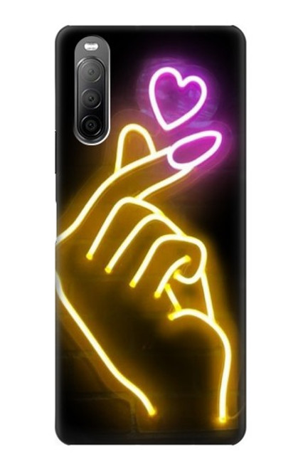 S3512 かわいいミニハート Cute Mini Heart Neon Graphic Sony Xperia 10 II バックケース、フリップケース・カバー