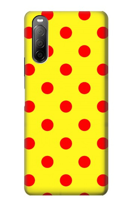 S3526 赤い水玉 Red Spot Polka Dot Sony Xperia 10 II バックケース、フリップケース・カバー