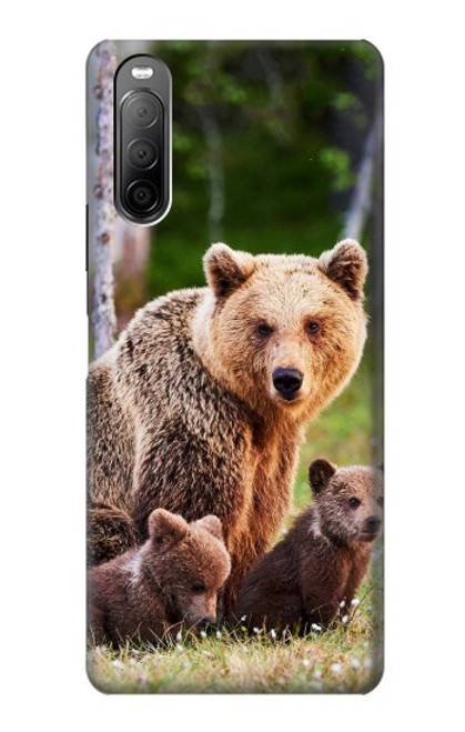 S3558 くまの家族 Bear Family Sony Xperia 10 II バックケース、フリップケース・カバー