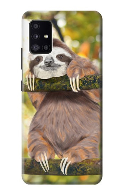 S3138 かわいいナマケモノ  Cute Baby Sloth Paint Samsung Galaxy A41 バックケース、フリップケース・カバー