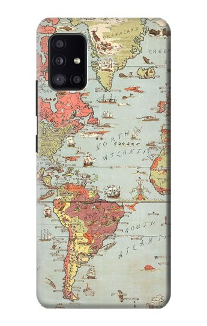 S3418 ヴィンテージの世界地図 Vintage World Map Samsung Galaxy A41 バックケース、フリップケース・カバー