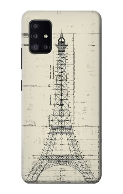 S3474 エッフェル建築図面 Eiffel Architectural Drawing Samsung Galaxy A41 バックケース、フリップケース・カバー