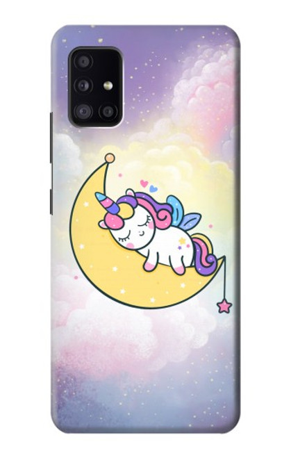S3485 かわいい眠りユニコーン Cute Unicorn Sleep Samsung Galaxy A41 バックケース、フリップケース・カバー