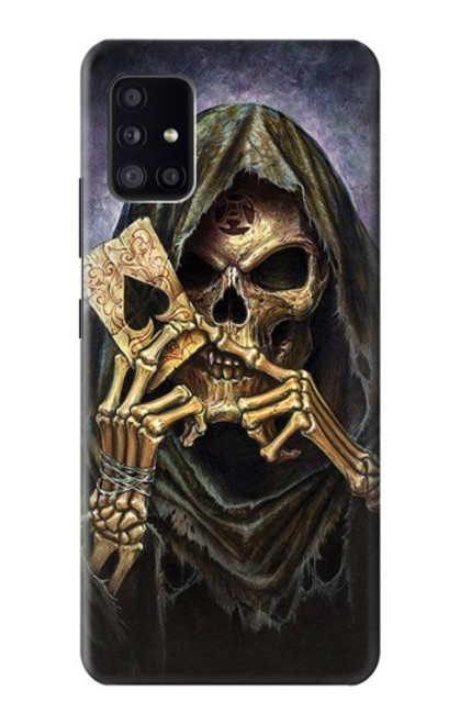 S3594 死神ポーカー Grim Reaper Wins Poker Samsung Galaxy A41 バックケース、フリップケース・カバー