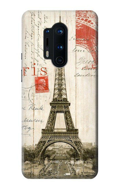 S2108 エッフェル塔パリポストカード Eiffel Tower Paris Postcard OnePlus 8 Pro バックケース、フリップケース・カバー