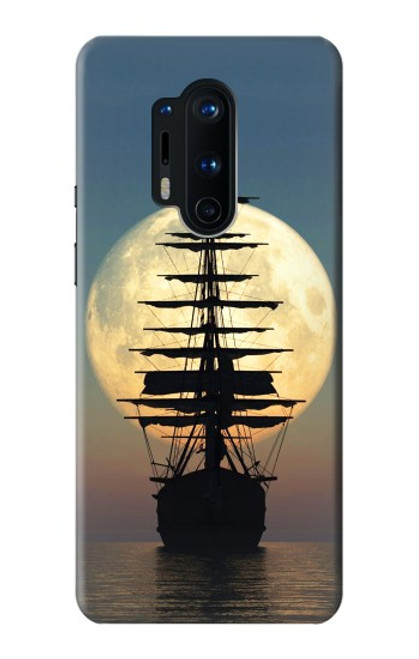 S2897 海賊船 ムーン・ナイト Pirate Ship Moon Night OnePlus 8 Pro バックケース、フリップケース・カバー