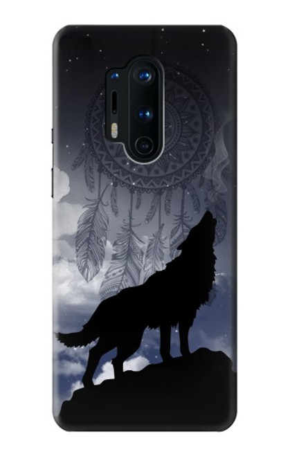 S3011 ドリームキャッチャーオオカミは 月にハウリング Dream Catcher Wolf Howling OnePlus 8 Pro バックケース、フリップケース・カバー