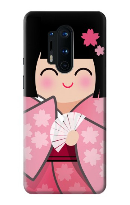 S3042 雛人形 着物桜 Japan Girl Hina Doll Kimono Sakura OnePlus 8 Pro バックケース、フリップケース・カバー