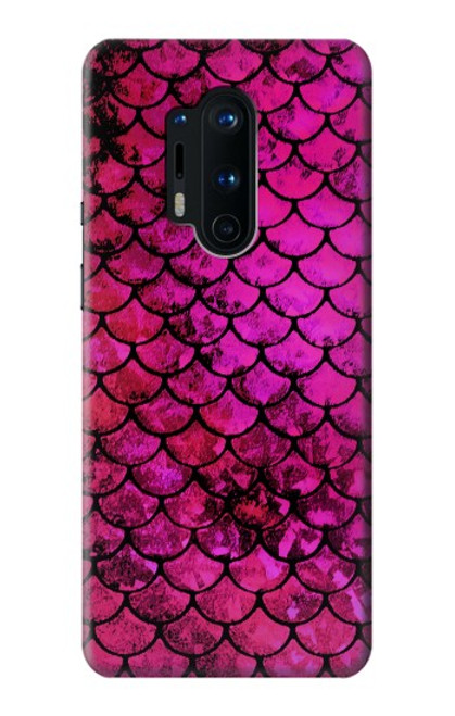 S3051 ピンク人魚のスケール Pink Mermaid Fish Scale OnePlus 8 Pro バックケース、フリップケース・カバー