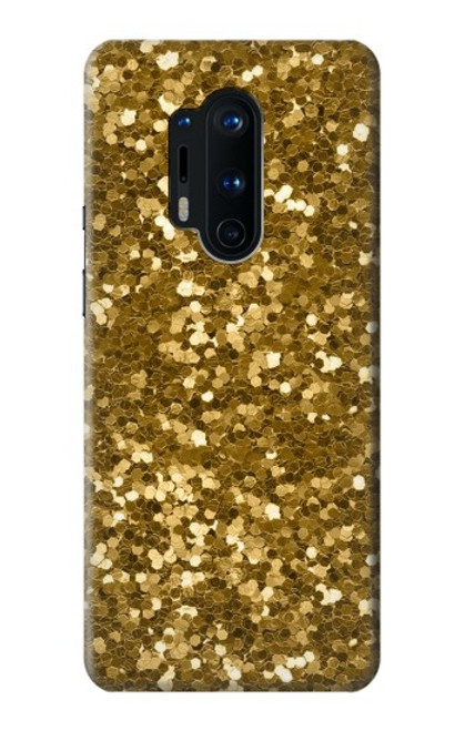 S3388 ゴールドラメグラフィックプリント Gold Glitter Graphic Print OnePlus 8 Pro バックケース、フリップケース・カバー