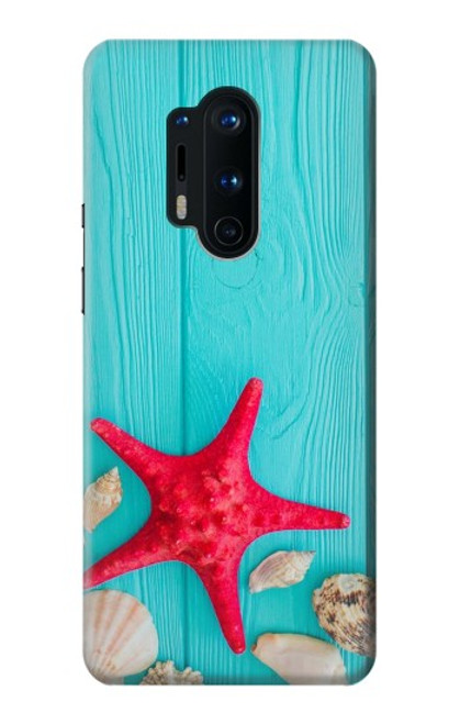 S3428 アクア 海星 貝 Aqua Wood Starfish Shell OnePlus 8 Pro バックケース、フリップケース・カバー