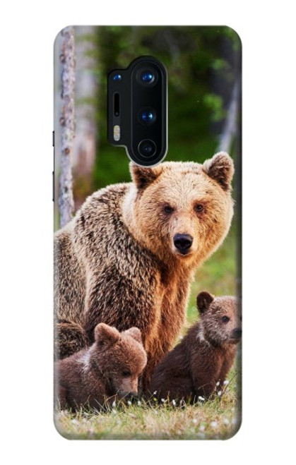 S3558 くまの家族 Bear Family OnePlus 8 Pro バックケース、フリップケース・カバー