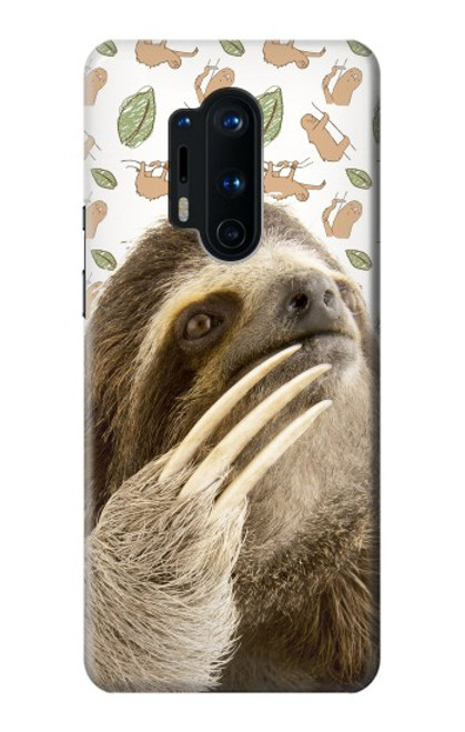 S3559 ナマケモノ Sloth Pattern OnePlus 8 Pro バックケース、フリップケース・カバー