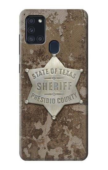 S2868 テキサス保安官バッジ Texas Presidio County Sheriff Badge Samsung Galaxy A21s バックケース、フリップケース・カバー