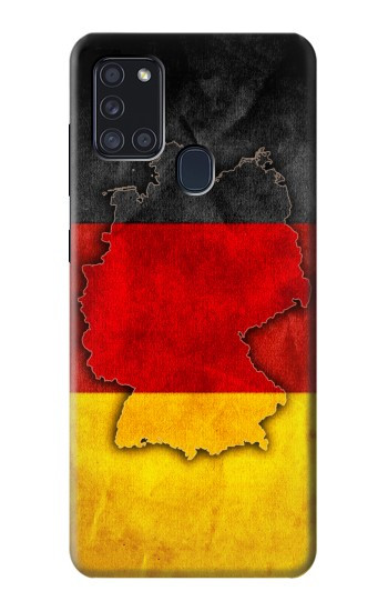 S2935 ドイツ旗地図 Germany Flag Map Samsung Galaxy A21s バックケース、フリップケース・カバー