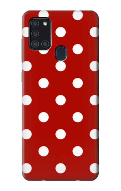 S2951 赤の水玉 Red Polka Dots Samsung Galaxy A21s バックケース、フリップケース・カバー