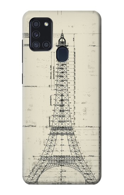 S3474 エッフェル建築図面 Eiffel Architectural Drawing Samsung Galaxy A21s バックケース、フリップケース・カバー