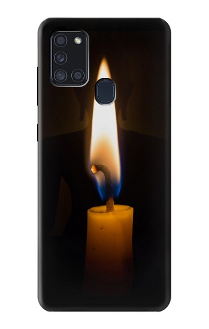 S3530 仏 Buddha Candle Burning Samsung Galaxy A21s バックケース、フリップケース・カバー