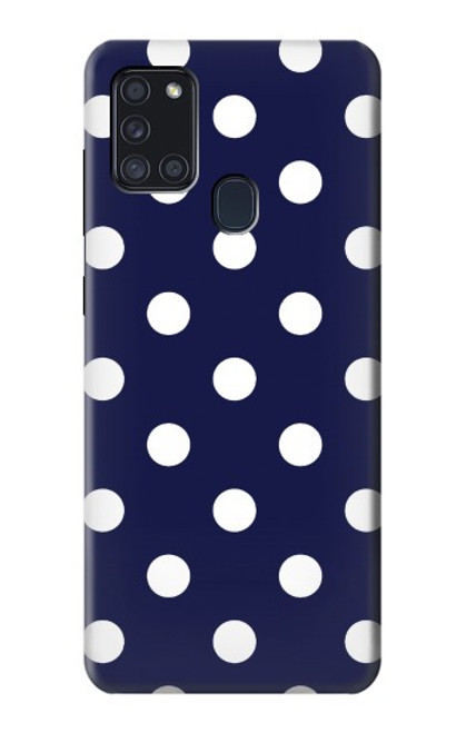 S3533 ブルーの水玉 Blue Polka Dot Samsung Galaxy A21s バックケース、フリップケース・カバー