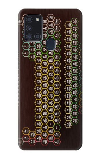 S3544 ネオンハニカム周期表 Neon Honeycomb Periodic Table Samsung Galaxy A21s バックケース、フリップケース・カバー