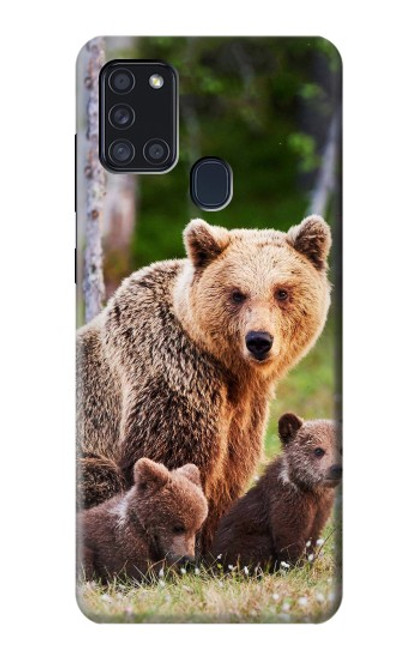 S3558 くまの家族 Bear Family Samsung Galaxy A21s バックケース、フリップケース・カバー