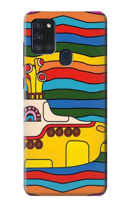 S3599 ヒッピーイエローサブマリン Hippie Submarine Samsung Galaxy A21s バックケース、フリップケース・カバー