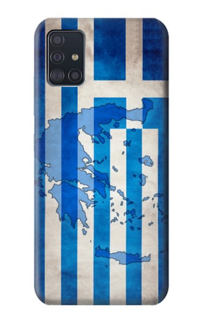 S2970 ギリシャサッカー Greece Map Football Soccer Flag Samsung Galaxy A51 5G バックケース、フリップケース・カバー