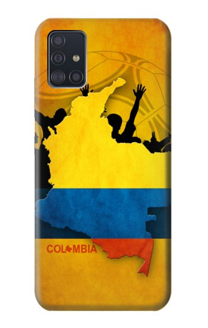 S2996 コロンビアサッカー Colombia Football Soccer Map Flag Samsung Galaxy A51 5G バックケース、フリップケース・カバー