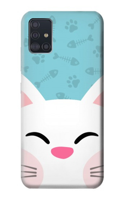 S3542 かわいい猫漫画 Cute Cat Cartoon Samsung Galaxy A51 5G バックケース、フリップケース・カバー