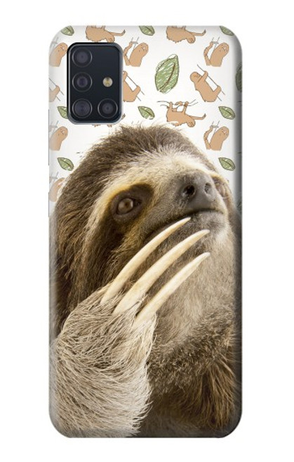 S3559 ナマケモノ Sloth Pattern Samsung Galaxy A51 5G バックケース、フリップケース・カバー