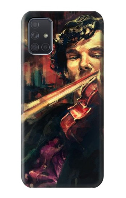 S0723 バイオリンアートペイント Violin Art Paint Samsung Galaxy A71 5G バックケース、フリップケース・カバー