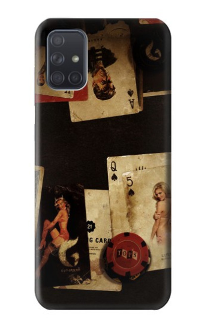 S1069 古いヴィンテージ セクシーポーカー Old Vintage Sexy Poker Samsung Galaxy A71 5G バックケース、フリップケース・カバー