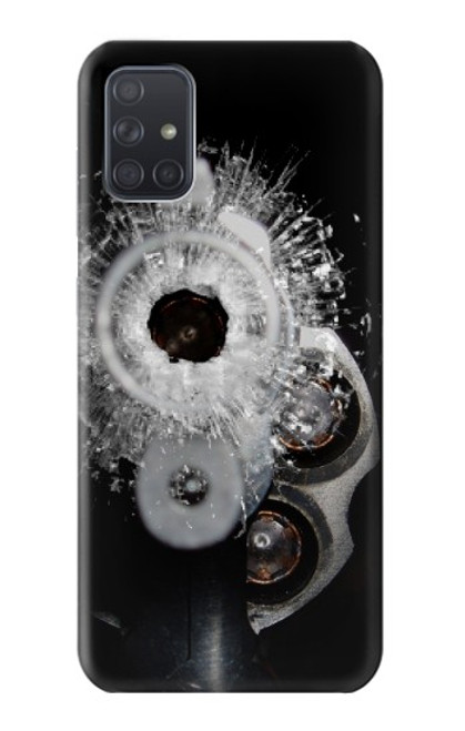 S2387 銃 弾丸 穴ガラス Gun Bullet Hole Glass Samsung Galaxy A71 5G バックケース、フリップケース・カバー
